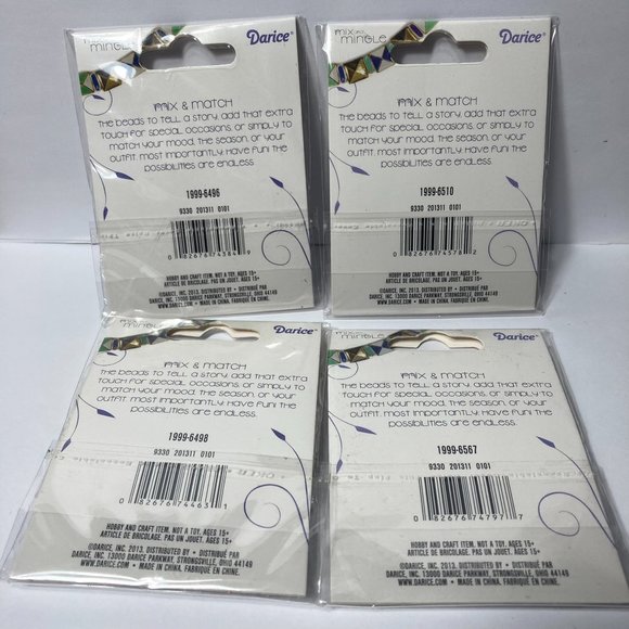 Jewelry Charm Sliders Black Blue 4 Packs Mix and Mingle Darice Bands and Bling - Picture 7 of 12